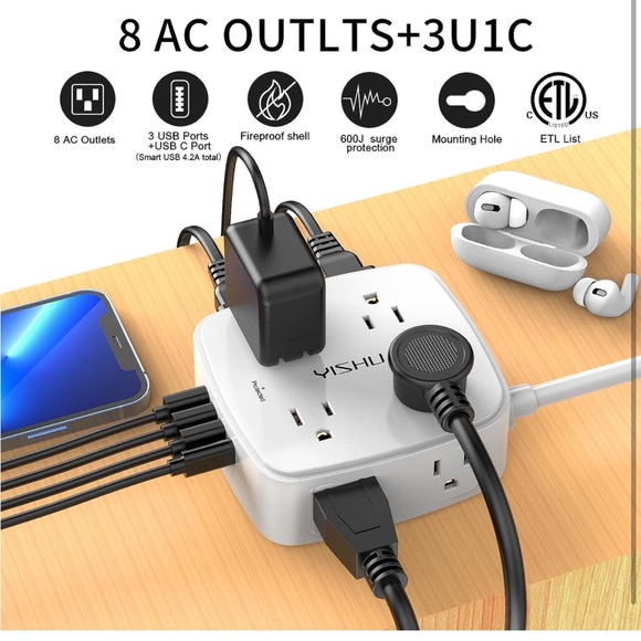 Surge protector power strip - Picture 2 of 8